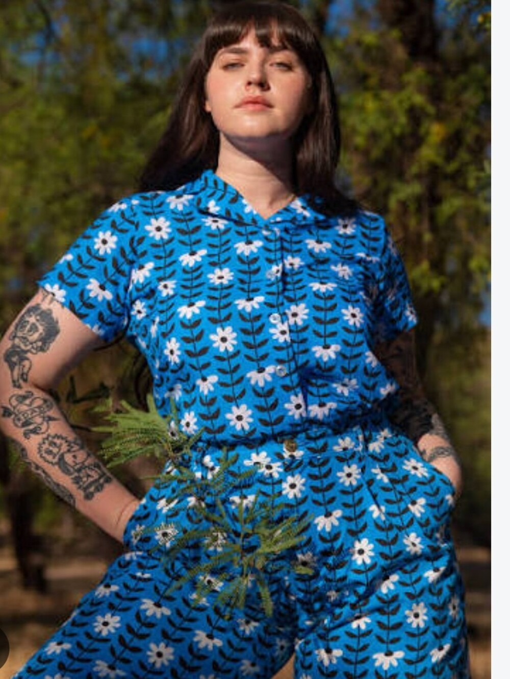 Big Bud Press Lazy Daisy Trouser in bright Blue Size Small
